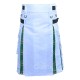 Hybrid Utility Kilts - White Cotton & Irish Heritage Tartan Kilt