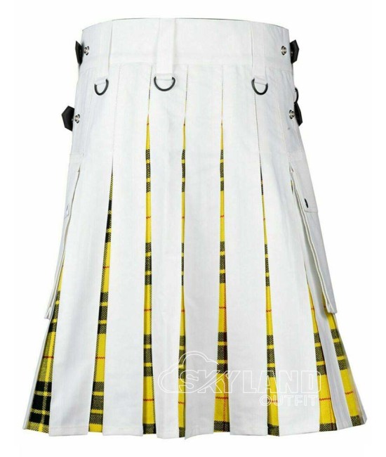 White Cotton & MacLeod of Lewis Tartan Hybrid Utility Kilt