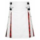 Wallace Tartan Hybrid Utility Kilt - White Cotton