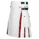 Wallace Tartan Hybrid Utility Kilt - White Cotton