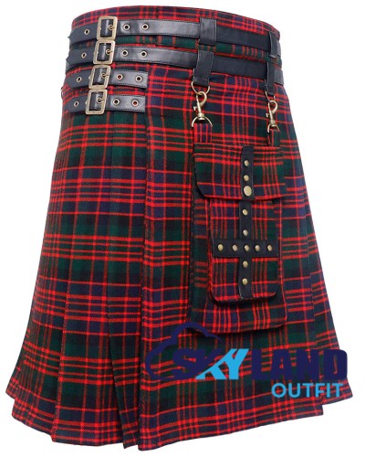 Scottish MacDonald Tartan Modern Utility Kilt | Detachable Pocket Scottish MacDonald Tartan Modern Utility Kilt | Detachable Pocket