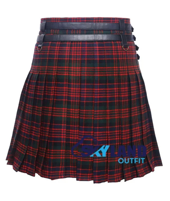 Scottish MacDonald tartan modern utility kilt detachable pocket Scottish MacDonald tartan modern utility kilt detachable pocket
