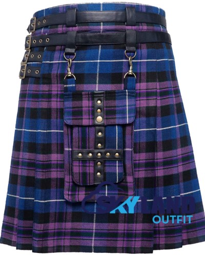 Scottish Pride of Scotland Tartan Modern Utility Kilt | Detachable Pocket