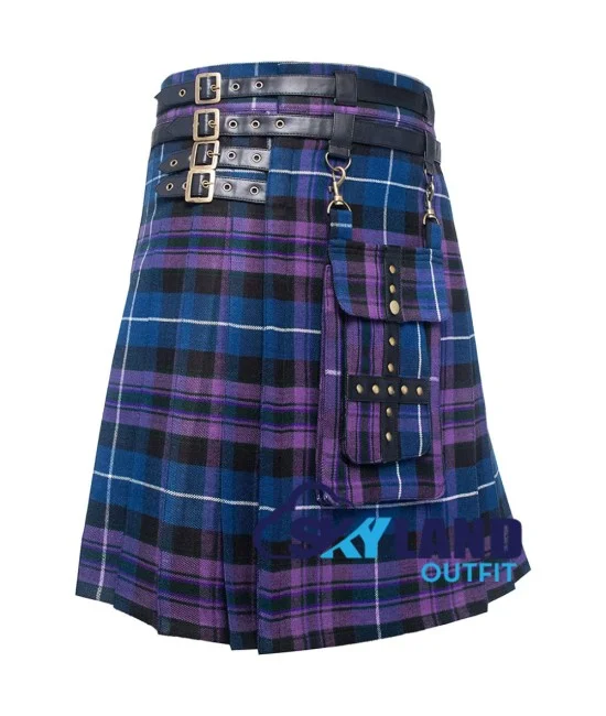 Scottish Pride of Scotland tartan modern utility kilt detachable pocket Scottish Pride of Scotland tartan modern utility kilt detachable pocket