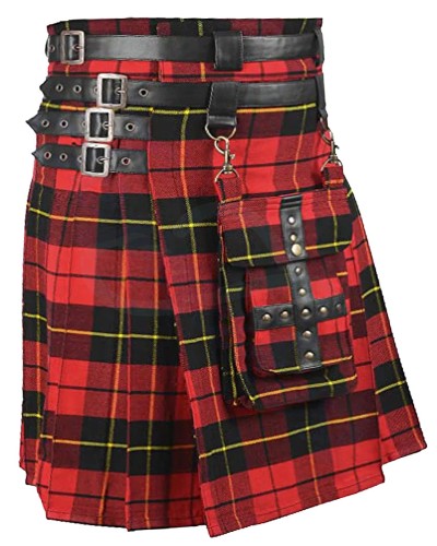 Scottish Wallace Tartan Modern Utility Kilt | Detachable Pocket Scottish Wallace Tartan Modern Utility Kilt | Detachable Pocket
