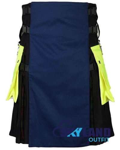 Black & Blue Hybrid Kilt – Under Black Watch Weathered Tartan Utility Kilt Black & Blue Hybrid Kilt – Under Black Watch Weathered Tartan Utility Kilt