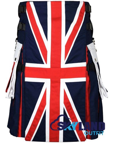 British Flag Utility Kilt – Handmade Cotton Patriotic Kilt for Men British Flag Utility Kilt – Handmade Cotton Patriotic Kilt for Men