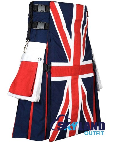 British Flag Utility Kilt – Handmade Cotton Patriotic Kilt for Men British Flag Utility Kilt – Handmade Cotton Patriotic Kilt for Men
