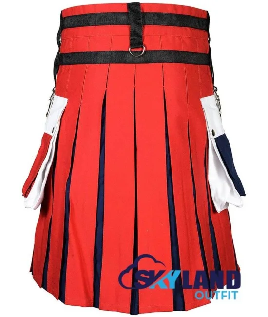 French Flag Utility Kilt – Handmade Cotton Patriotic Kilt for Men French Flag Utility Kilt – Handmade Cotton Patriotic Kilt for Men