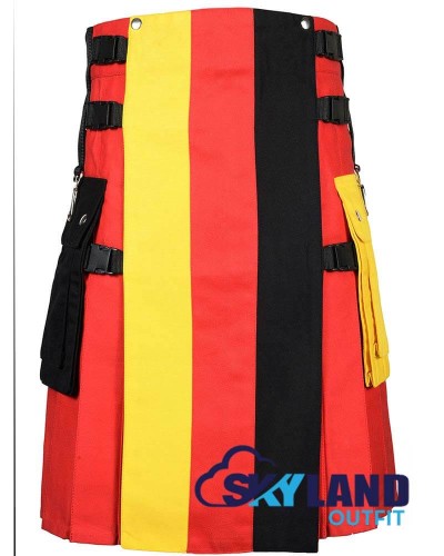 German Flag Utility Kilt – Handmade Cotton Patriotic Kilt for Men German Flag Utility Kilt – Handmade Cotton Patriotic Kilt for Men