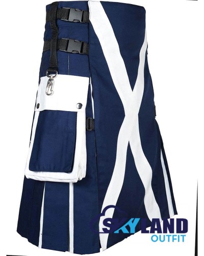 Scotland Flag Utility Kilt – Handmade Cotton Kilt for Men | Scottish Patriotic Kilt Scotland Flag Utility Kilt – Handmade Cotton Kilt for Men | Scottish Patriotic Kilt