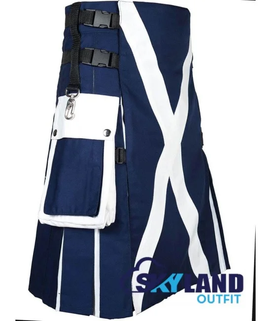 Scotland Flag Utility Kilt – Handmade Cotton Kilt for Men | Scottish Patriotic Kilt Scotland Flag Utility Kilt – Handmade Cotton Kilt for Men | Scottish Patriotic Kilt