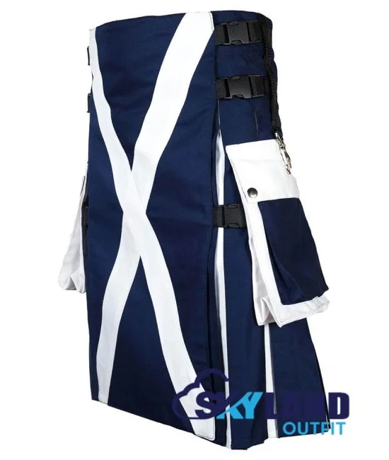 Scotland Flag Utility Kilt – Handmade Cotton Kilt for Men | Scottish Patriotic Kilt Scotland Flag Utility Kilt – Handmade Cotton Kilt for Men | Scottish Patriotic Kilt
