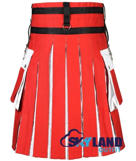 Swiss Flag Utility Kilt – Custom Handmade Cotton Kilt for Men | Patriotic Scottish Kilt Swiss Flag Utility Kilt – Custom Handmade Cotton Kilt for Men | Patriotic Scottish Kilt