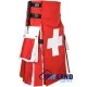 Swiss Flag Utility Kilt – Custom Handmade Cotton Kilt for Men | Patriotic Scottish Kilt Swiss Flag Utility Kilt – Custom Handmade Cotton Kilt for Men | Patriotic Scottish Kilt