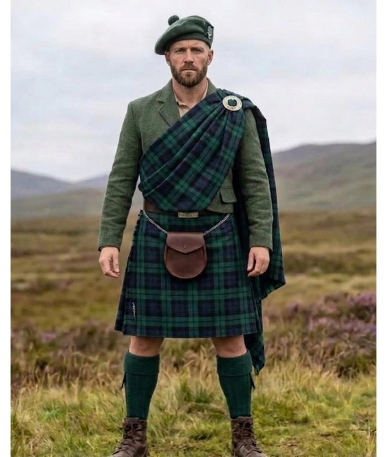 Black Watch Great Kilt – Traditional Feileadh Mor | 13oz Acrylic Wool Black Watch Great Kilt – Traditional Feileadh Mor | 13oz Acrylic Wool