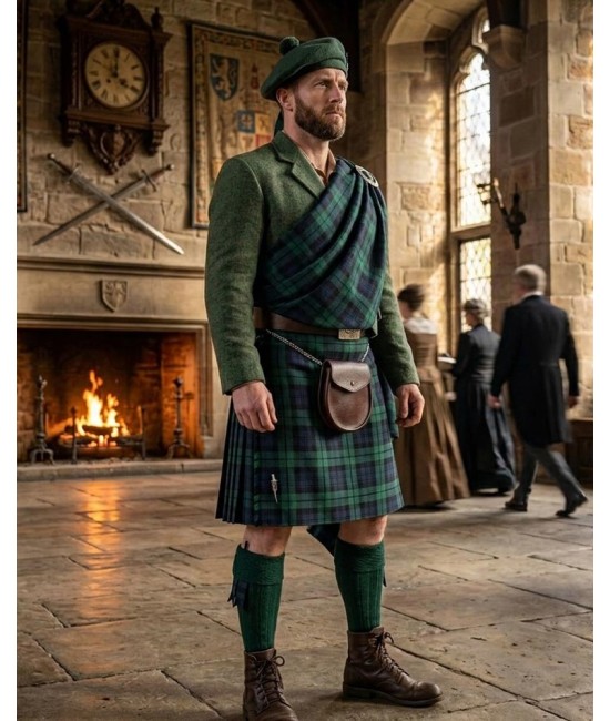 Black Watch Great Kilt – Traditional Feileadh Mor | 13oz Acrylic Wool Black Watch Great Kilt – Traditional Feileadh Mor | 13oz Acrylic Wool