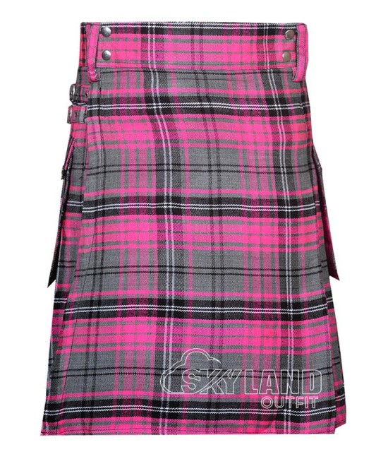 Ailsa Pink Tartan Utility Kilt for Men – Scottish Cargo Pockets Kilt Ailsa Pink Tartan Utility Kilt for Men – Scottish Cargo Pockets Kilt