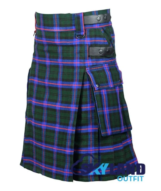 Armstrong Tartan Kilt Scottish Utility Kilt with Cargo Pockets Armstrong Tartan Kilt Scottish Utility Kilt with Cargo Pockets