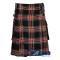 Black Stewart Tartan Scottish Utility Kilt with Cargo Pockets