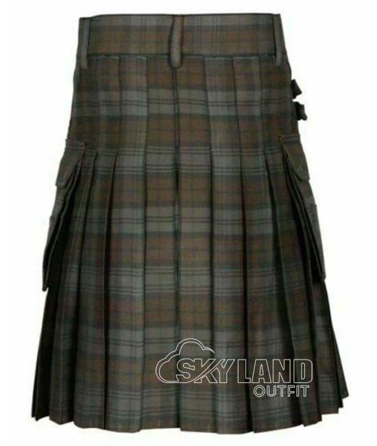 Black Watch Weathered Tartan Utility Kilt for Men – Scottish Cargo Pockets Kilt Black Watch Weathered Tartan Utility Kilt for Men – Scottish Cargo Pockets Kilt