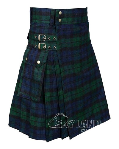 Black Watch Tartan Utility Kilt for Men – Scottish Cargo Pockets Kilt Black Watch Tartan Utility Kilt for Men – Scottish Cargo Pockets Kilt