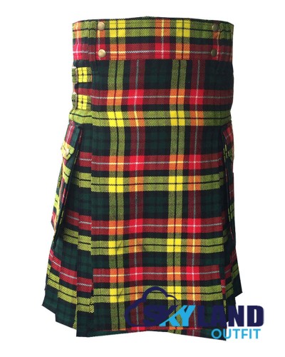 Buchanan Tartan Kilt Scottish Utility Kilt with Cargo Pockets Buchanan Tartan Kilt Scottish Utility Kilt with Cargo Pockets