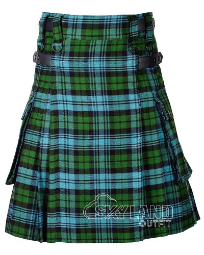 Campbell Ancient Tartan Kilt Scottish Utility Kilt with Cargo Pockets