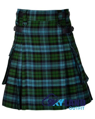 Campbell Ancient Tartan Kilt Scottish Utility Kilt with Cargo Pockets