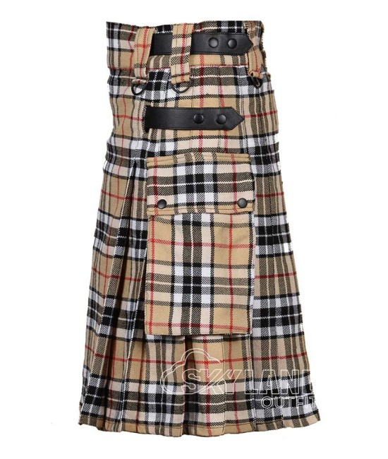 Campbell Thompson Tartan Kilt Scottish Utility Kilt with Cargo Pockets Campbell Thompson Tartan Kilt Scottish Utility Kilt with Cargo Pockets