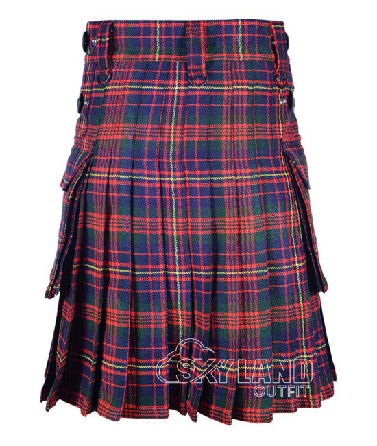 Cameron of Erracht Modern Tartan Utility Kilt with Leather Straps & Cargo Pockets Cameron of Erracht Modern Tartan Utility Kilt with Leather Straps & Cargo Pockets