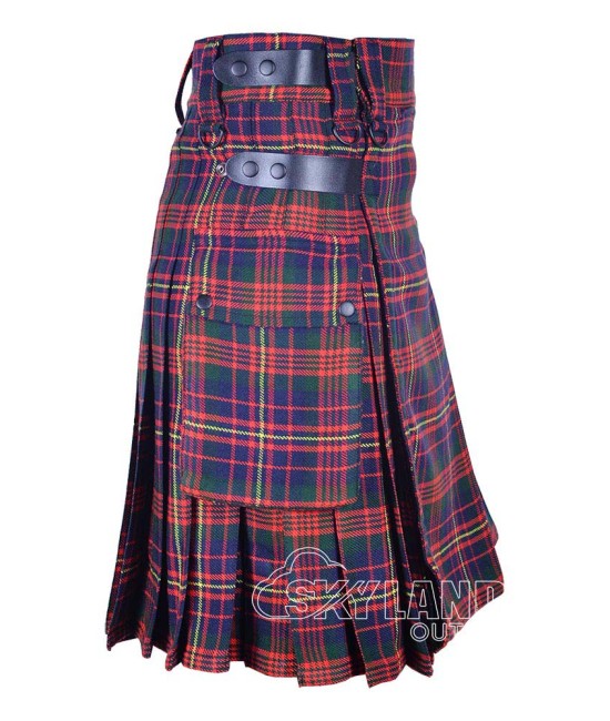 Cameron of Erracht Modern Tartan Utility Kilt with Leather Straps & Cargo Pockets Cameron of Erracht Modern Tartan Utility Kilt with Leather Straps & Cargo Pockets