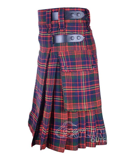 Cameron of Erracht Modern Tartan Utility Kilt with Leather Straps & Cargo Pockets Cameron of Erracht Modern Tartan Utility Kilt with Leather Straps & Cargo Pockets