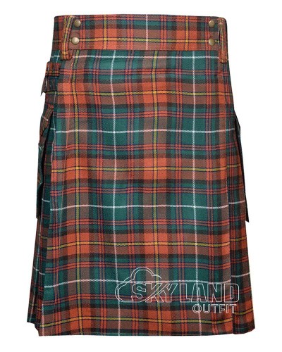 County Meath Tartan Utility Kilt for Men – Scottish Cargo Pockets Kilt