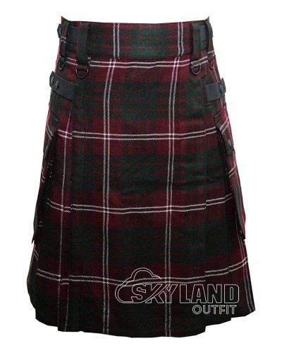 Crawford Tartan Utility Kilt with Leather Straps & Cargo Pockets