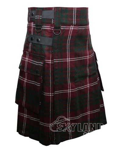 Crawford Tartan Utility Kilt with Leather Straps & Cargo Pockets Crawford Tartan Utility Kilt with Leather Straps & Cargo Pockets