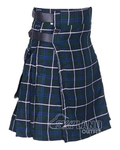 Douglas Blue Tartan Utility Kilt for Men – Scottish Cargo Pockets Kilt