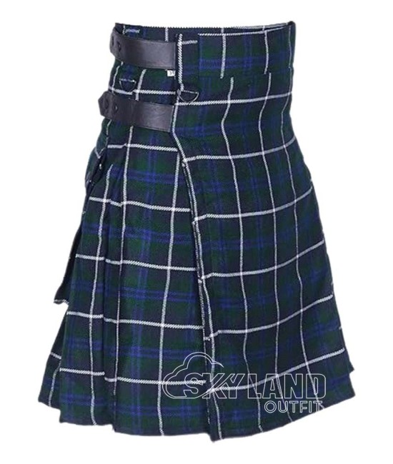 Douglas Blue Tartan Utility Kilt for Men – Scottish Cargo Pockets Kilt Douglas Blue Tartan Utility Kilt for Men – Scottish Cargo Pockets Kilt