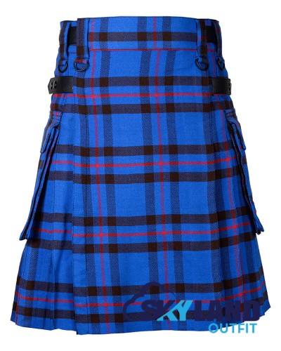 Elliot Modern Tartan Kilt Scottish Utility Kilt with Cargo Pockets