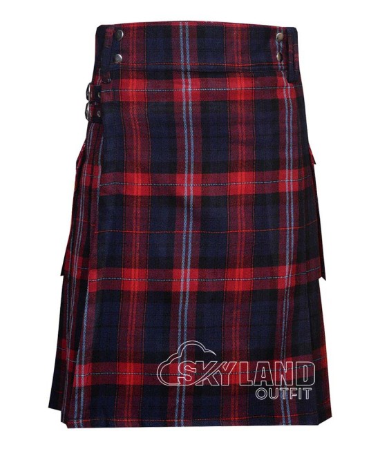 Evans Welsh Tartan Utility Kilt for Men – Scottish Cargo Pockets Kilt Evans Welsh Tartan Utility Kilt for Men – Scottish Cargo Pockets Kilt