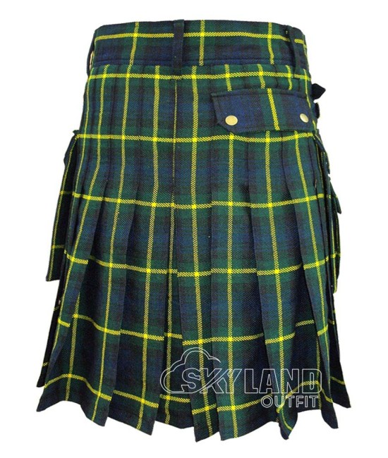 Gordon Tartan Kilt Scottish Utility Kilt with Cargo Pockets