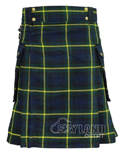 Gordon Tartan Kilt Scottish Utility Kilt with Cargo Pockets