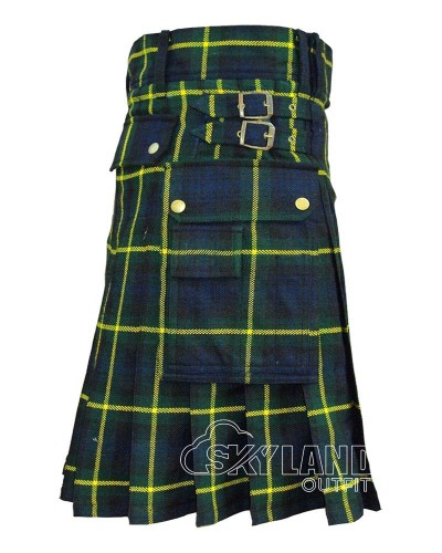 Gordon Tartan Kilt Scottish Utility Kilt with Cargo Pockets
