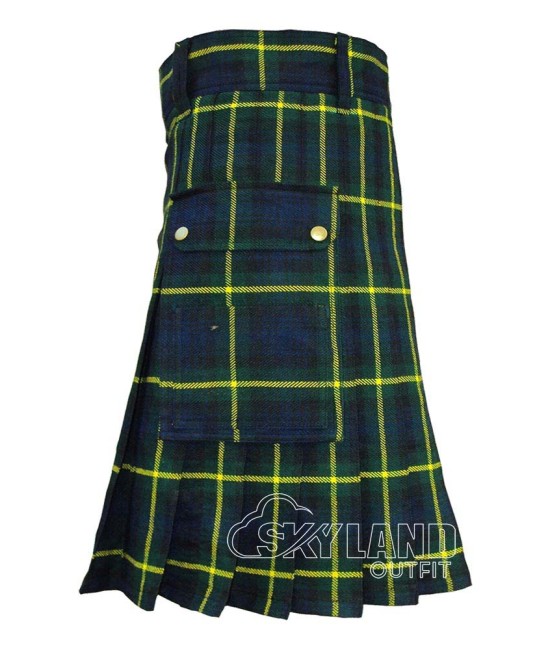 Gordon Tartan Kilt Scottish Utility Kilt with Cargo Pockets