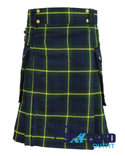 Gordon Tartan Kilt Scottish Utility Kilt with Cargo Pockets