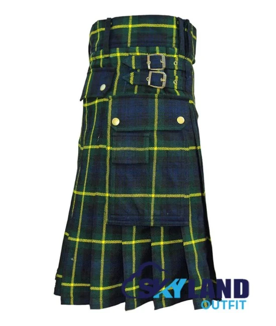 Gordon Tartan Kilt Scottish Utility Kilt with Cargo Pockets Gordon Tartan Kilt Scottish Utility Kilt with Cargo Pockets