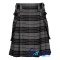 Gray Watch Tartan Kilt Scottish Utility Kilt with Cargo Pockets