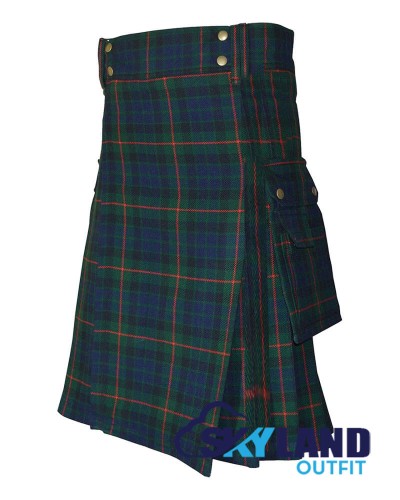 Gunn Tartan Kilt Scottish Utility Kilt with Cargo Pockets