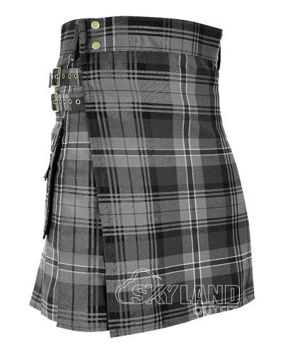 Hamilton Grey Tartan Utility Kilt for Men – Scottish Cargo Pockets Kilt Hamilton Grey Tartan Utility Kilt for Men – Scottish Cargo Pockets Kilt