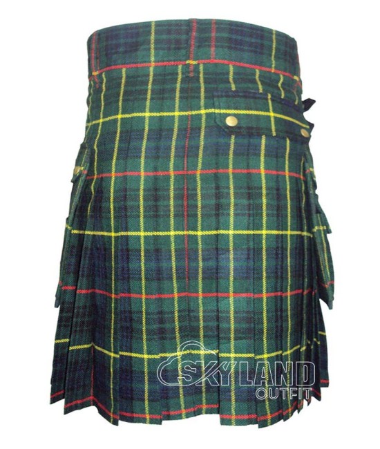 Hunting Stewart Tartan Kilt Scottish Utility Kilt with Cargo Pockets